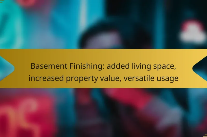 Basement Finishing: added living space, increased property value, versatile usage