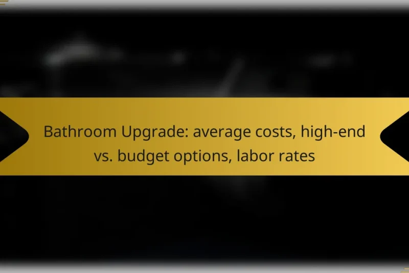 Bathroom Upgrade: average costs, high-end vs. budget options, labor rates