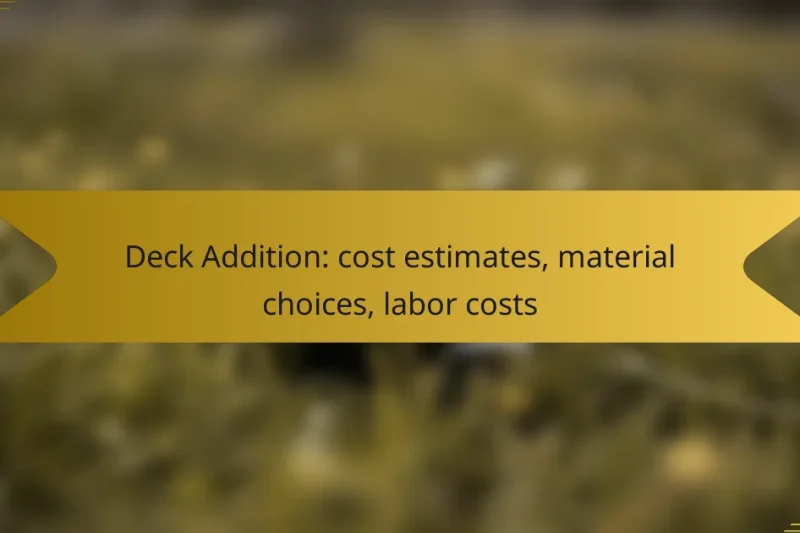 Deck Addition: cost estimates, material choices, labor costs