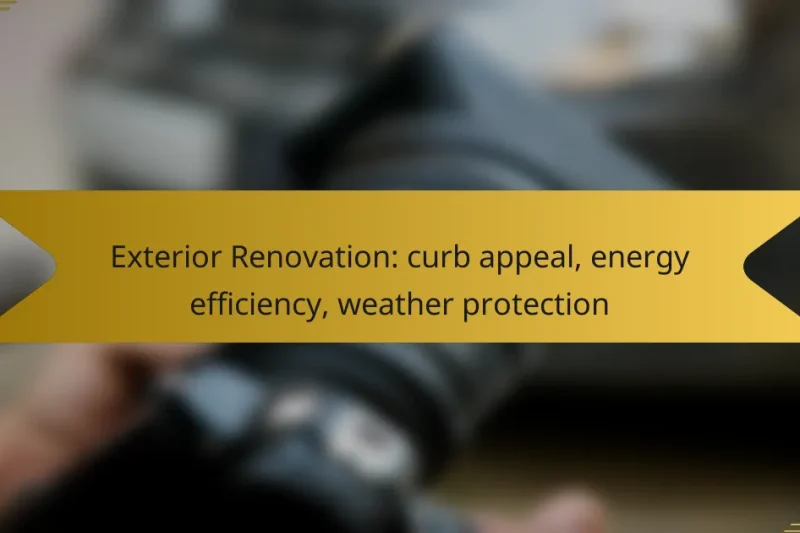 Exterior Renovation: curb appeal, energy efficiency, weather protection