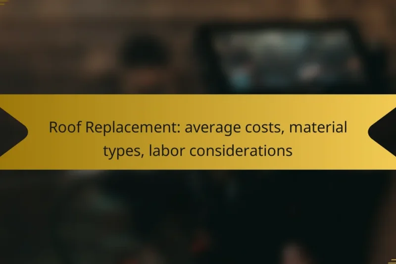Roof Replacement: average costs, material types, labor considerations
