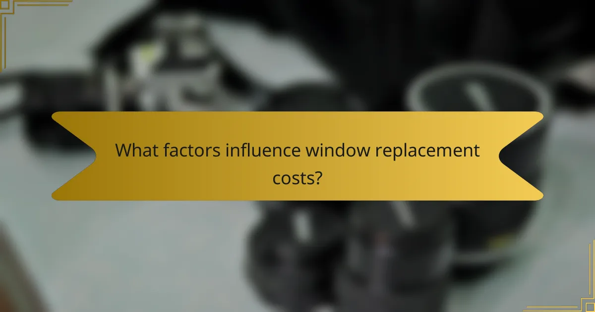 What factors influence window replacement costs?